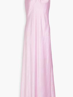 Crinkled-satin maxi dress
