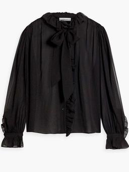 Ruffled silk-chiffon blouse