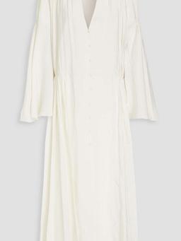 Leif gathered twill maxi dress