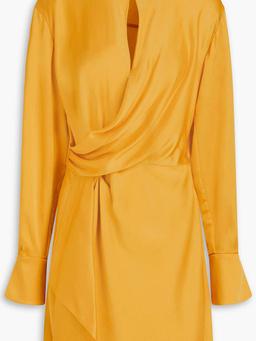 Talit draped satin-crepe mini shirt dress