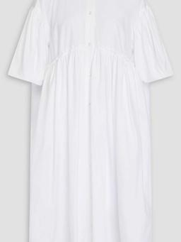 Ruffled cotton-poplin midi dress