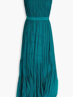 Sarai gathered silk-crepon maxi dress