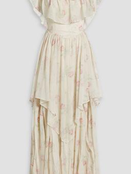Noni ruffled floral-print chiffon maxi dress