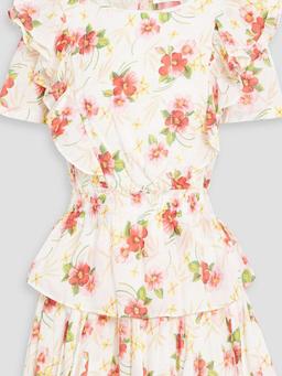 Natasha ruffled floral-print cotton-voile mini dress