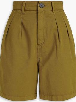 Milo pleated cotton-twill shorts