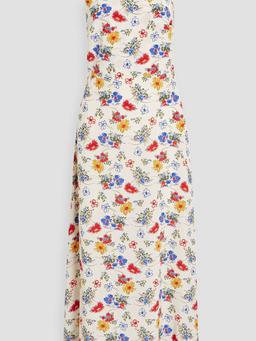 Elena one-shoulder floral-print crepe maxi dress