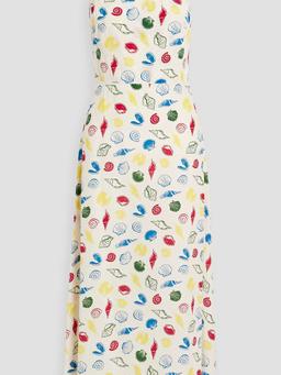 Elena one-shoulder floral-print crepe maxi dress