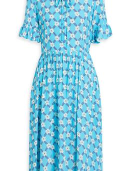 Willow gathered printed crepe dress