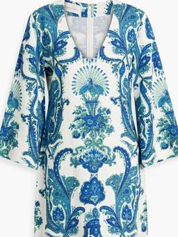 Riley printed stretch-crepe mini dress