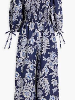Jazzy cropped printed cotton-poplin jumpsuit