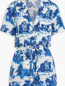 Kohut printed cotton-poplin playsuit