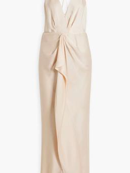 Giana ruffled satin-crepe gown