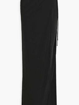 Satin maxi wrap skirt