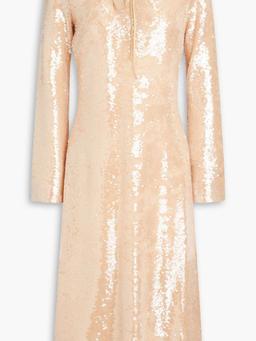 Natalina sequined tulle midi dress