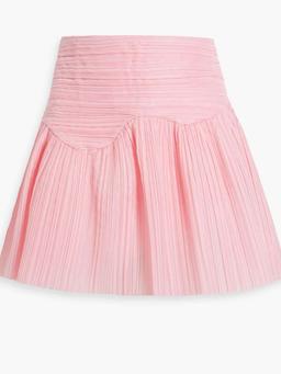 Laurier Wave plissé-organza mini skirt