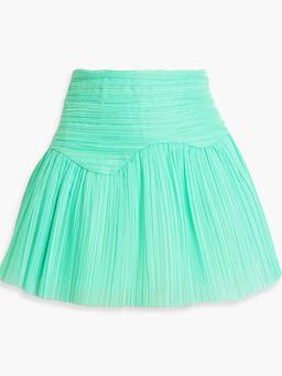 Laurier Wave plissé-organza mini skirt