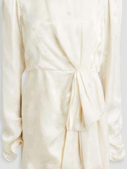 Debbie draped silk-satin jacquard mini dress