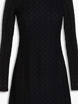 Crochet-knit wool-blend mini dress