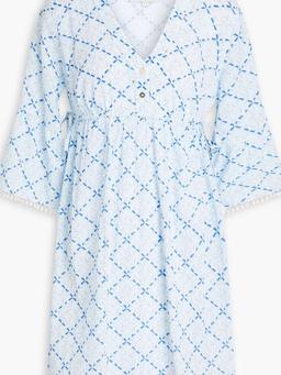 Printed cotton-gauze mini dress