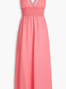 Lake Garda smocked linen maxi dress