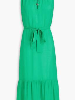 Gathered mousseline midi dress
