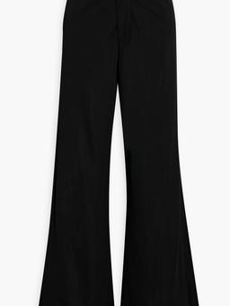Pleated twill wide-leg pants