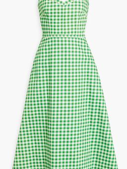 Elvita gingham cotton-twill midi dress