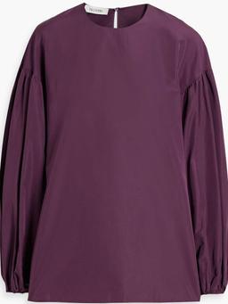 Cotton-blend faille blouse