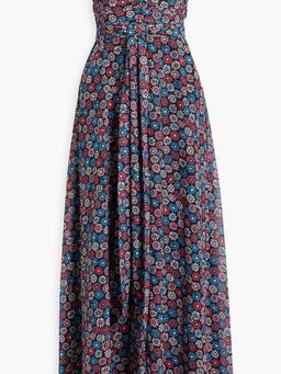Lola strapless floral-print chiffon maxi dress