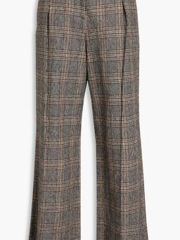 Bennett pleated Prince of Wales checked cotton-tweed wide-leg pants