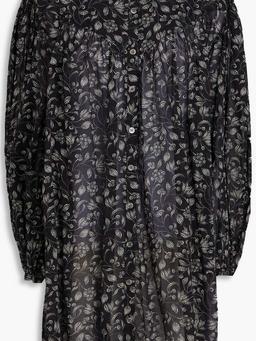 Mildi floral-print cotton-mousseline mini shirt dress