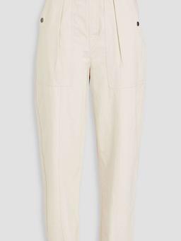 Rowina pleated cotton-canvas tapered pants