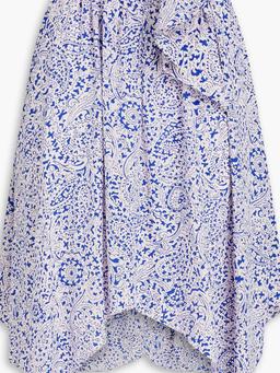 Cliroza paisley-print silk crepe de chine skirt