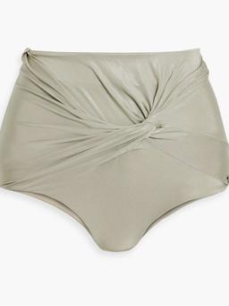 Twisted metallic jersey shorts