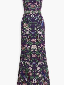 Embroidered tulle gown