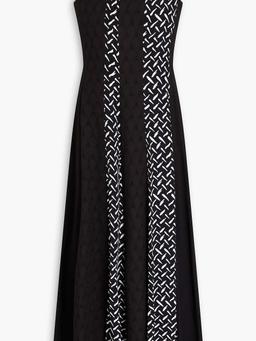 Otto broderie anglaise-paneled printed cotton-mousseline midi dress
