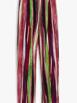 Bellini striped pleated woven wide-leg pants