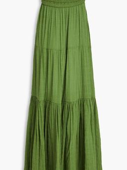 McKinney strapless cotton-jacquard maxi dress