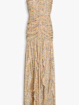 Lucine paisley-print silk crepe de chine halterneck maxi dress