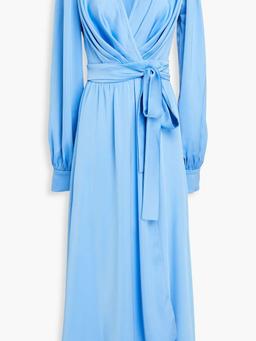 Gathered satin midi dress