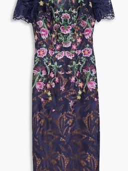 Embroidered macramé lace dress