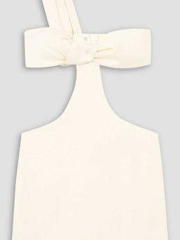 One-shoulder cutout wool-blend mini dress