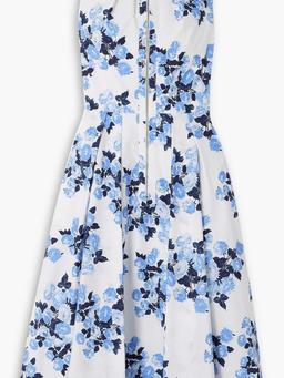 Suzi pleated floral-print cotton-poplin midi dress