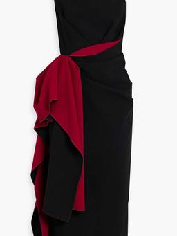 Calatrava draped two-tone crepe midi dress