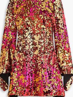 Sequined tulle mini dress