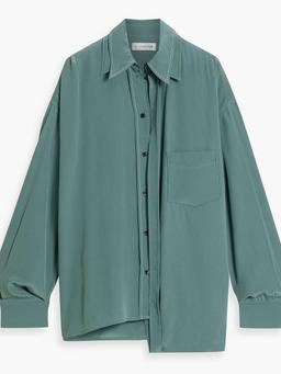 Layered silk crepe de chine blouse