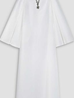 Crystal-embellished mikado-piqué gown