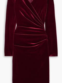 Wrap-effect velvet dress
