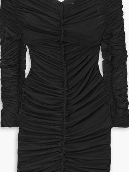 + Ester Manas ruched stretch-mesh mini dress