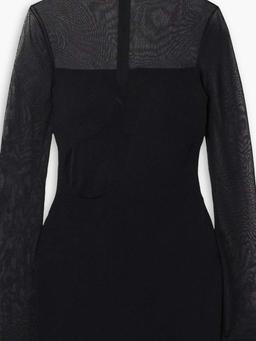 Stretch-knit and tulle mini dress